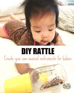 DIY Rattle for babies paper clips in a sealed bottle our little playnest Jacinth Liew sensory bottle play fun