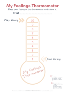 Feelings thermometer for kids to regulate emotions